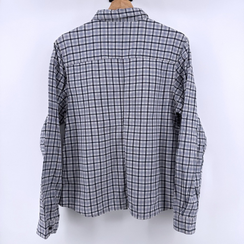 Wrangler Button Down Shirt Womens Navy White Plaid Floral Embroidered Western - Picture 4 of 7